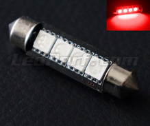 Lâmpada festoon 42mm a LEDs vermelhos -  (C10W)