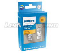 2x lâmpadas LED WY5W / W5W Laranja Philips Ultinon PRO6000 - T10 - 11961AU60X2